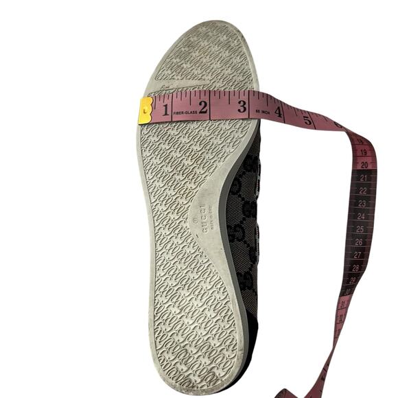 GUCCI GG Signature Logo Monogram Ballerina Flats EU 37 US 7 Navy Red Rope Accent - Picture 12 of 13